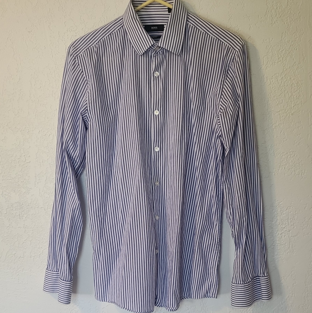 Hugo Boss Sharp Fit Long Sleeve Dress Shirt 15.5